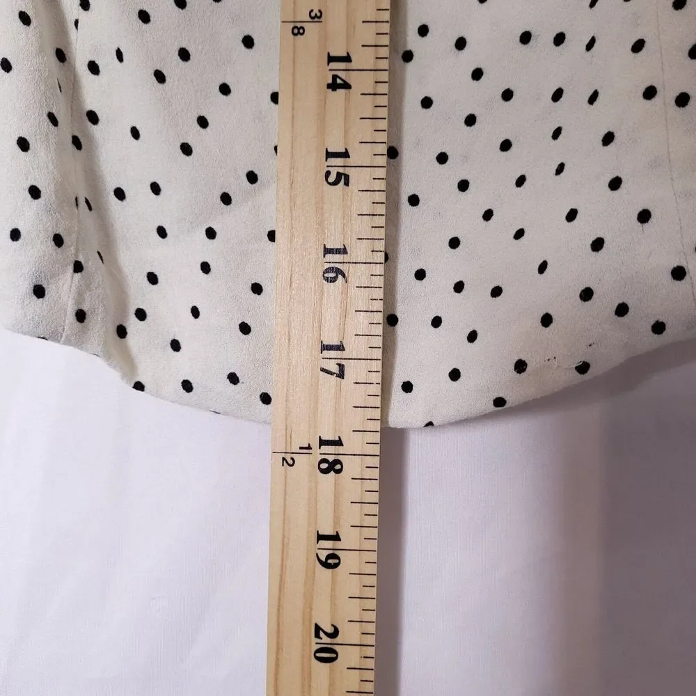Reformation White Polka Dot Puff Sleeve Blouse